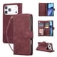 thumbnail image 1 of For iPhone 17 Pro Case Zipper Wallet Multiple Card Slots Leather Phone Cover with Wrist Strap - Coff, 1 of 5