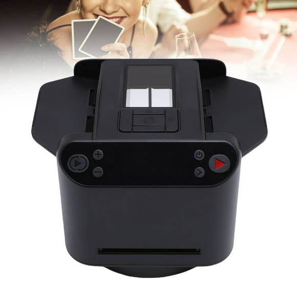 Automatic Card Shuffler and Dealer 360 Rotation, Supports 12 Players with 4 Remotes, Rechargeable Shuffling Machine, Self Cleaning Slot, 5200mAh Battery for Poker Blackjack