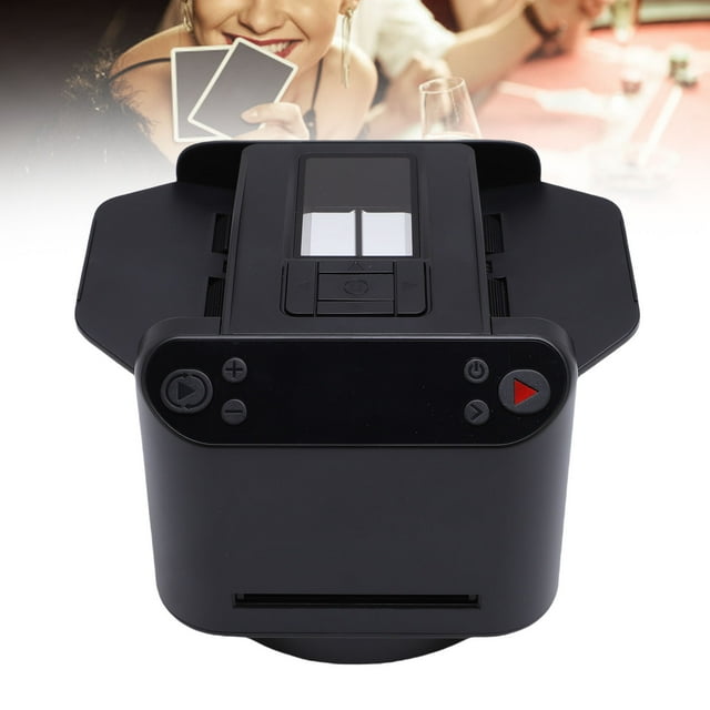 Mélangeur Automatique de Cartes et Distributeur à Rotation 360, Prend en Charge 12 Joueurs avec 4 Télécommandes, Machine de Mélange Rechargeable, Fente Autonettoyante, Batterie 5200mAh pour Poker Blackjack