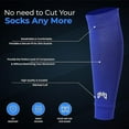 thumbnail image 2 of MediCaptain Pre-Cut Soccer Sleeve Socks for Adults and Youth, Companion for Soccer Grip Socks, Securely Holds Shin Guards, Breathable Compression Calf Sleeve (Blue), 2 of 5
