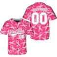 thumbnail image 2 of Lotusprinthandmade Personalized Breast Cancer Warrior Unisex Baseball Jersey XS-5XL Multicolor, 2 of 4
