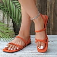 thumbnail image 7 of Hurxie Women's Strappy Sandals Square Toe Dressy Summer Cute Vacation Ankle Strap Slip on Sandal Shoes Orange 41, 7 of 7