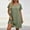 Army Green, variant on Wovilon Women's Plus Size V-Neck Short Sleeve Dress, Relaxed Fit Loose Flowy Tunic with Side Slit, Lightweight Summer Vacation Beach Cover-Up for Casual Daily Wear