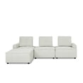 thumbnail image 7 of 99'' Modular Sectional Sofa Couch for Living Room, Modern Tufted L-Shape Sectional Sofa Couch with Convertible Chaise Ottoman,DIY Combination for Office Apartment,White, 7 of 7