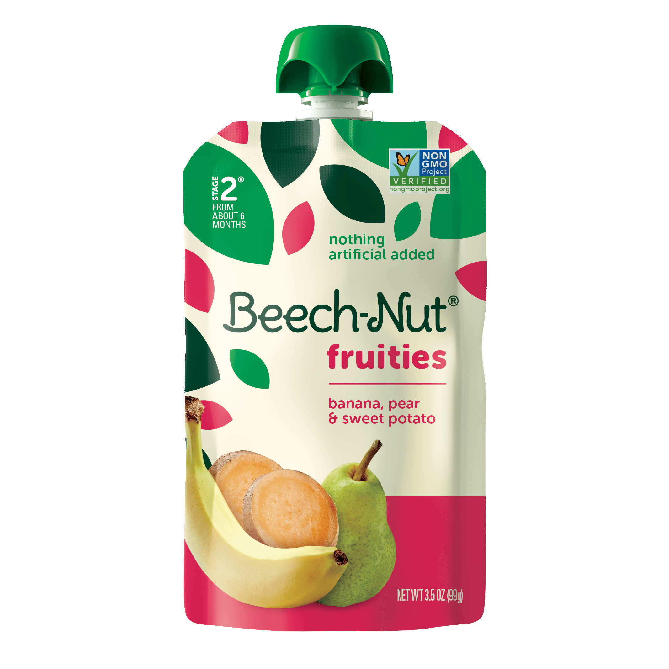 Beech-Nut Fruities Stage 2, Banana Pear & Sweet Potato Baby Food, 3.5 oz Pouch