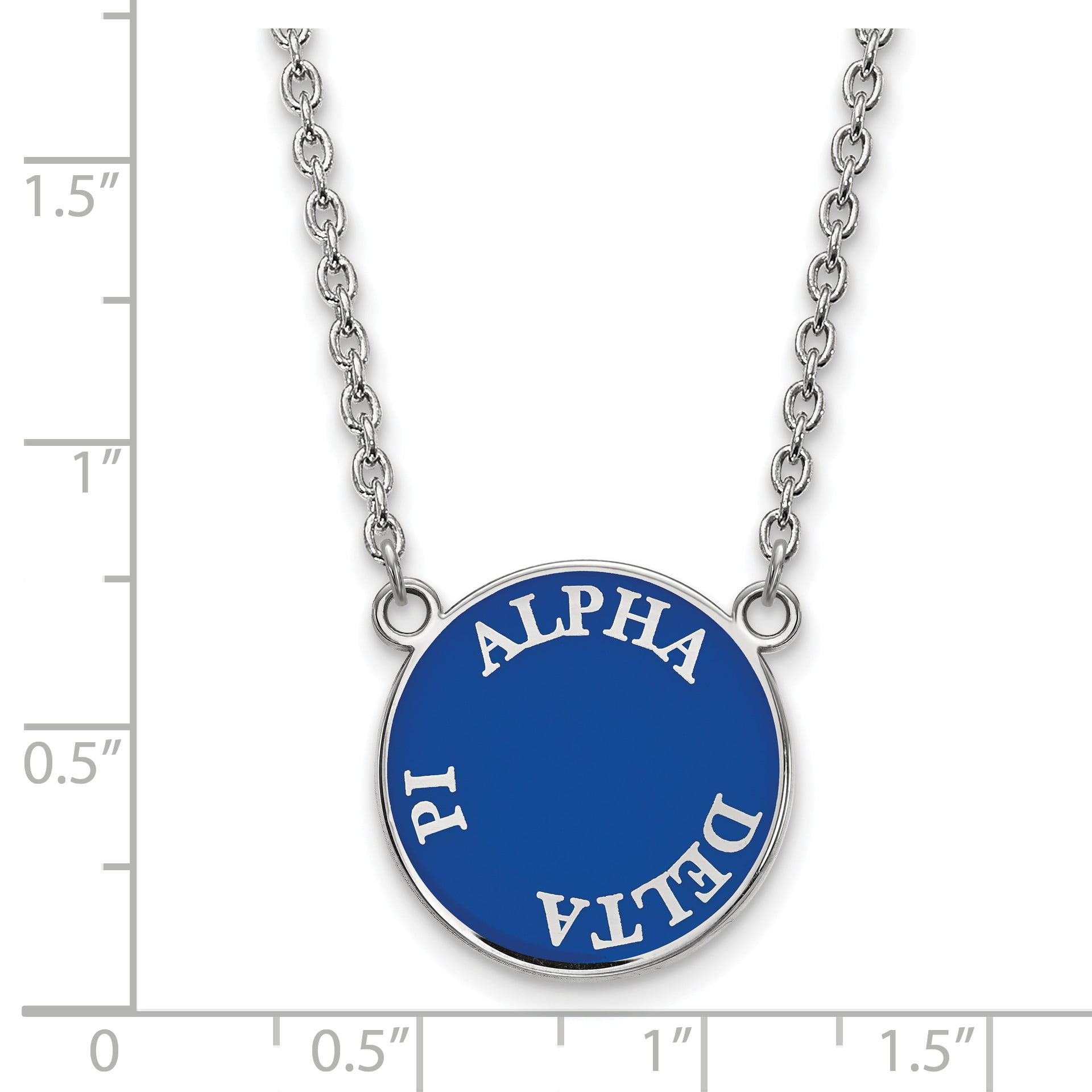 Sterling Silver Rh-plated LogoArt Alpha Delta Pi Small Pendant Sterling Silver