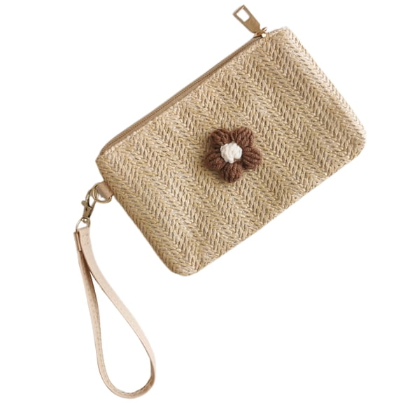Woven Cash Holder Women Girl Clutch Bag Coin Purse Small Wallet Wristlet Purse Credit Card Card Holder Zipper Purse