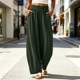 thumbnail image 6 of Oiangi Womens Barrel Pants High Waist Wide Leg Pant Fall Casual Ruched Lounge Trousers with Pockets Army Green 3XL, 6 of 8