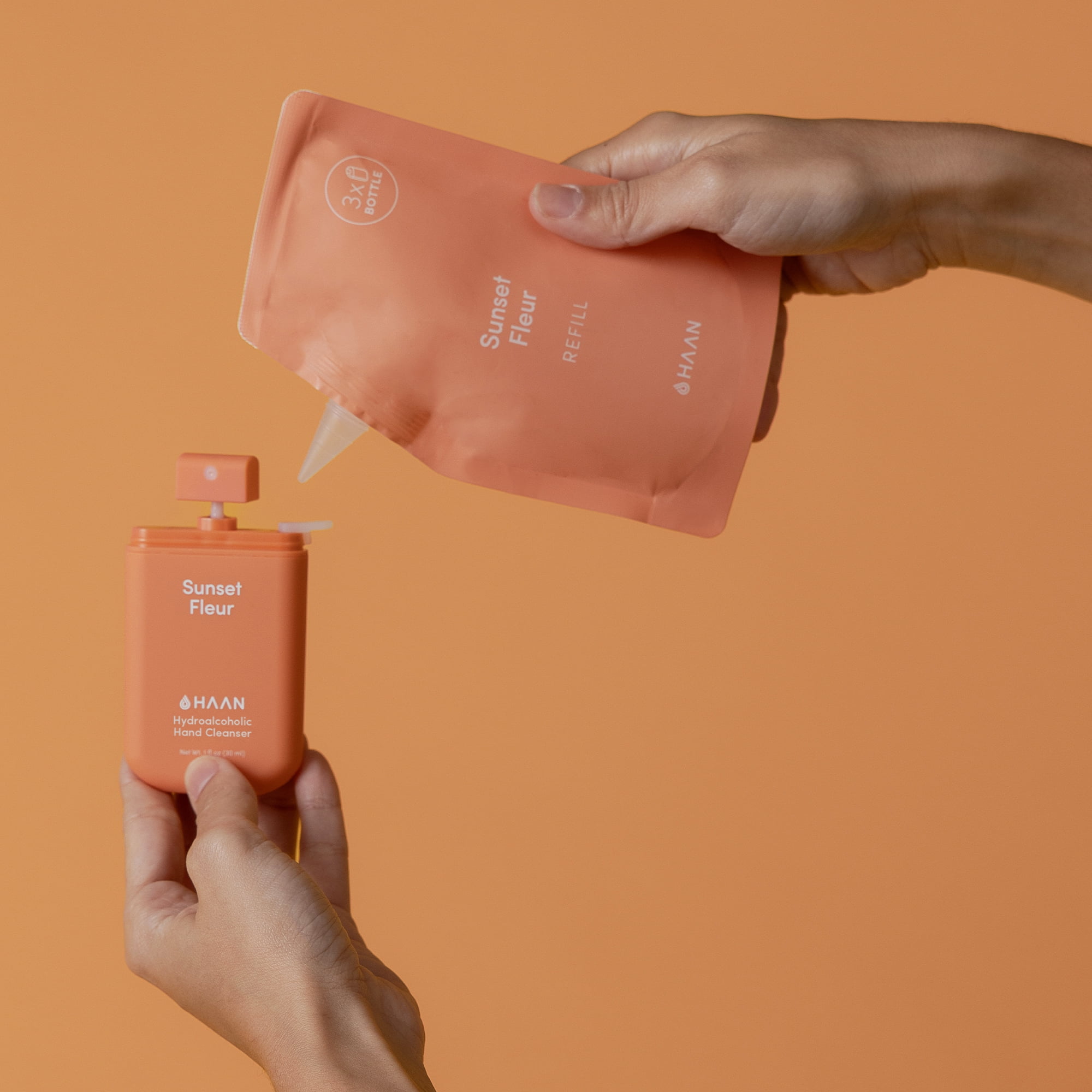 HAAN Hand Cleanser, Travel Size Cleanser, Sunset Fleur, 3 pc