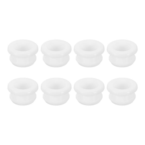 8 Pack Rubber Grommets Fit 0.71" (18mm) Hole Dia.0.53" (13.5mm) H 0.28"(7mm) ID Hole Top Hat Grommet Silicone Rubber Hole Plug Gasket, White