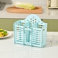 thumbnail image 5 of Utensil Drainer Wall Mounted Kitchen Organizer Chopsticks Spoon Holder Dish Drying Rack Countertop Storage Camping Picnic Tableware Organization Kitchen Accessory Drain Rack, 5 of 5