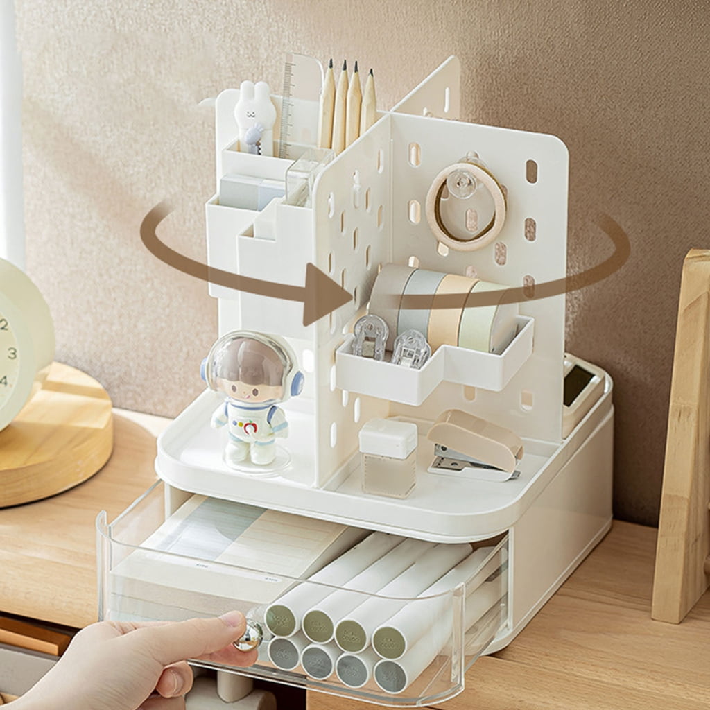Stationery Organizer Desk Organizer with Pegboard Drawers Desktop Organizers