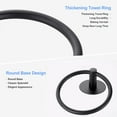thumbnail image 3 of No Drilling 3M Self Adhesive Towel Ring with Extra Strong Nail-Free Glue, Stainless Steel Towel Holder, Bathroom and Kitchen Towel Rack (Black), 3 of 6