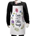 thumbnail image 1 of Enjoy the Little Things Kids Apron, Botanical Hand Drawn Flower Wreath with Lettering Design, Boys Girls Apron Bib with Adjustable Ties for Cooking Baking Painting, Multicolor, by Ambesonne, 1 of 2