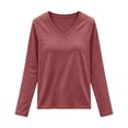 thumbnail image 4 of jjayotai Womens Long Sleeve Shirts V Neck Basic Tee Tops Dressy Casual Business Work Blouses Fall Outfits, 4 of 6