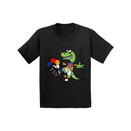 

Awkward Styles Colombia Soccer Toddler Shirt Dinosaur Colombia Tshirt for Kids