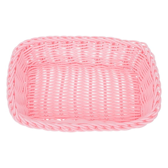 OHOIOLLA 1Pc Pink Storage Woven Basket Multipurpose Sundries Holder for Living Room