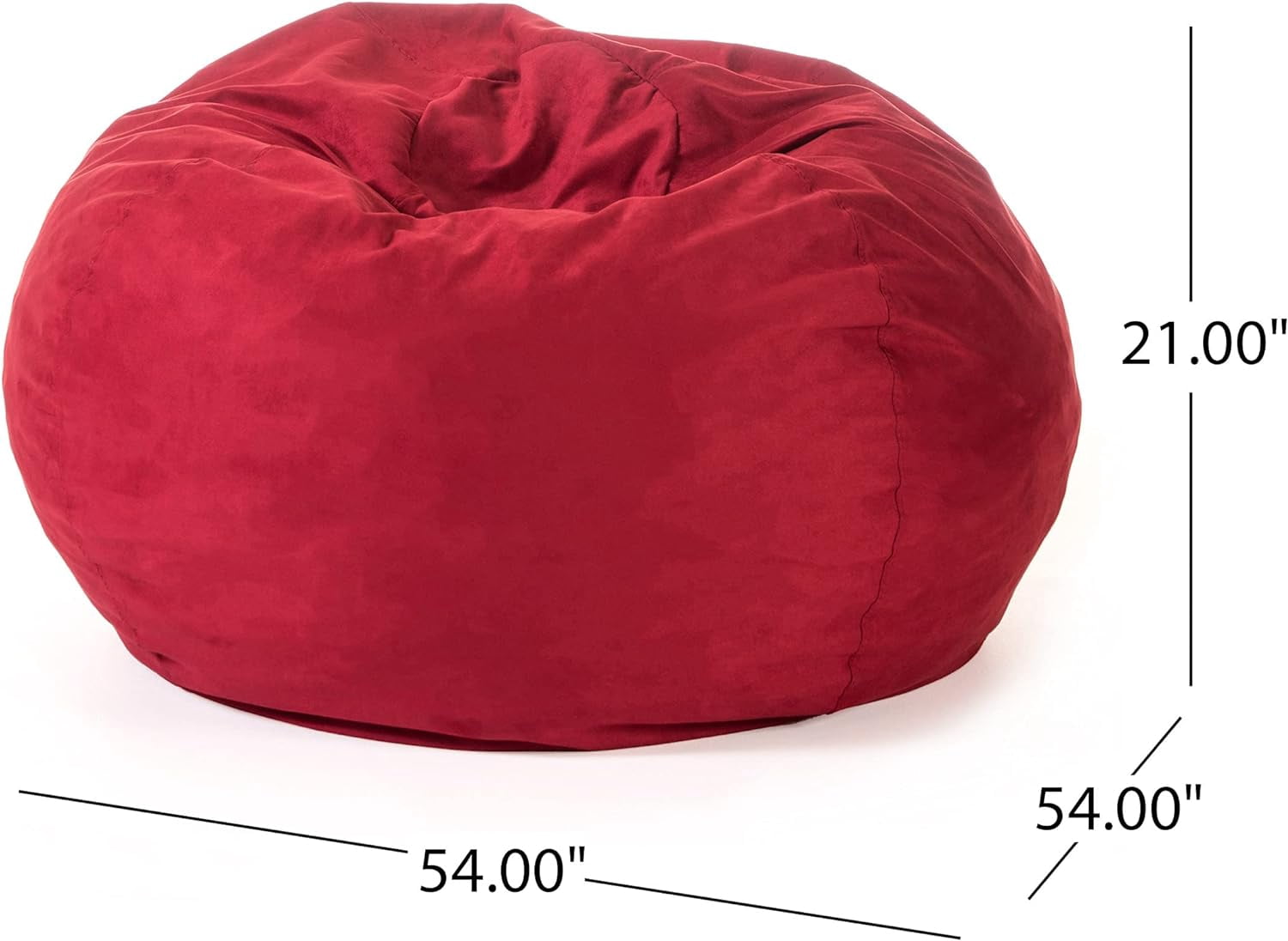 Mintazer 5ft Bean Bag Chair, Plush Bean Bag with Washable Cover & High-Density Foam Filled for Kids Adults Bedroom Living Room, Red