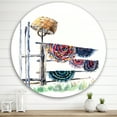 thumbnail image 2 of Designart 'Colorful Russian Rugs On Drying Line' Global Circle Metal Wall Art 29x29 - Disc of 29, 2 of 5