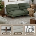 thumbnail image 6 of Homall Futon sofa, Two Seat Adjustable Sofa, Corduroy Fabric, Upholstered Sofa, Sofa Changeable into Bed, Leisure Reading and Games, Green, 6 of 7