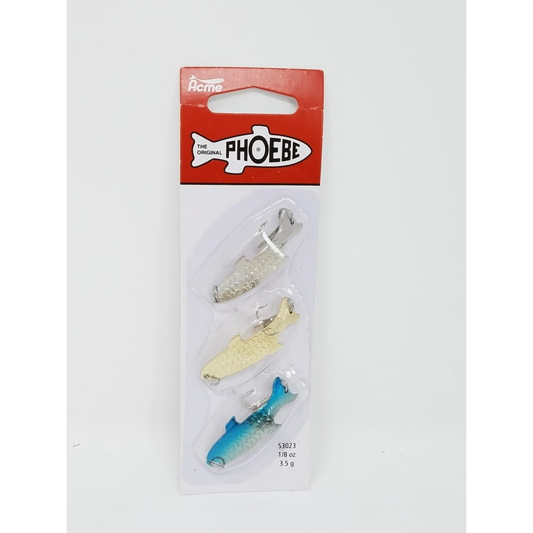  Acme Phoebe 6 Pack Kit. Includes 3 Colors and 2 Sizes. 6 Total  Acme Phoebe top Performing Fishing Lures. : Sports & Outdoors