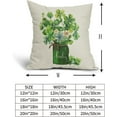 thumbnail image 5 of St Patricks Day Pillow Covers 16x16 Set of 2 Spring Green Vase Lucky Clover Cream Decorative Throw Pillow Cases Outdoor Farmhouse Decoration for Sofa Couch Bed, 5 of 6