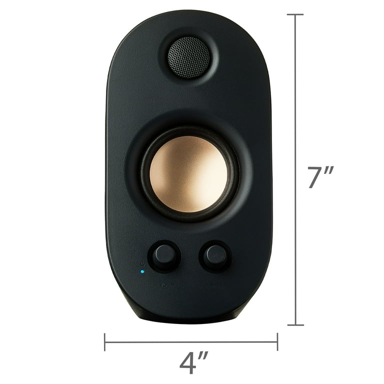 Onn+ AC Powered Computer Speakers with Volume and Bass Controls