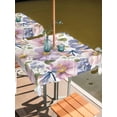 thumbnail image 2 of Outdoor Tablecloths with Umbrella Hole & Zipper, Spring Flowers 54x54 Inch Square Tablecloths, Watercolor Floral Dragonflies Vintage Waterproof Table Cloth, Patio/Pool/Picnic Table Covers, 2 of 8