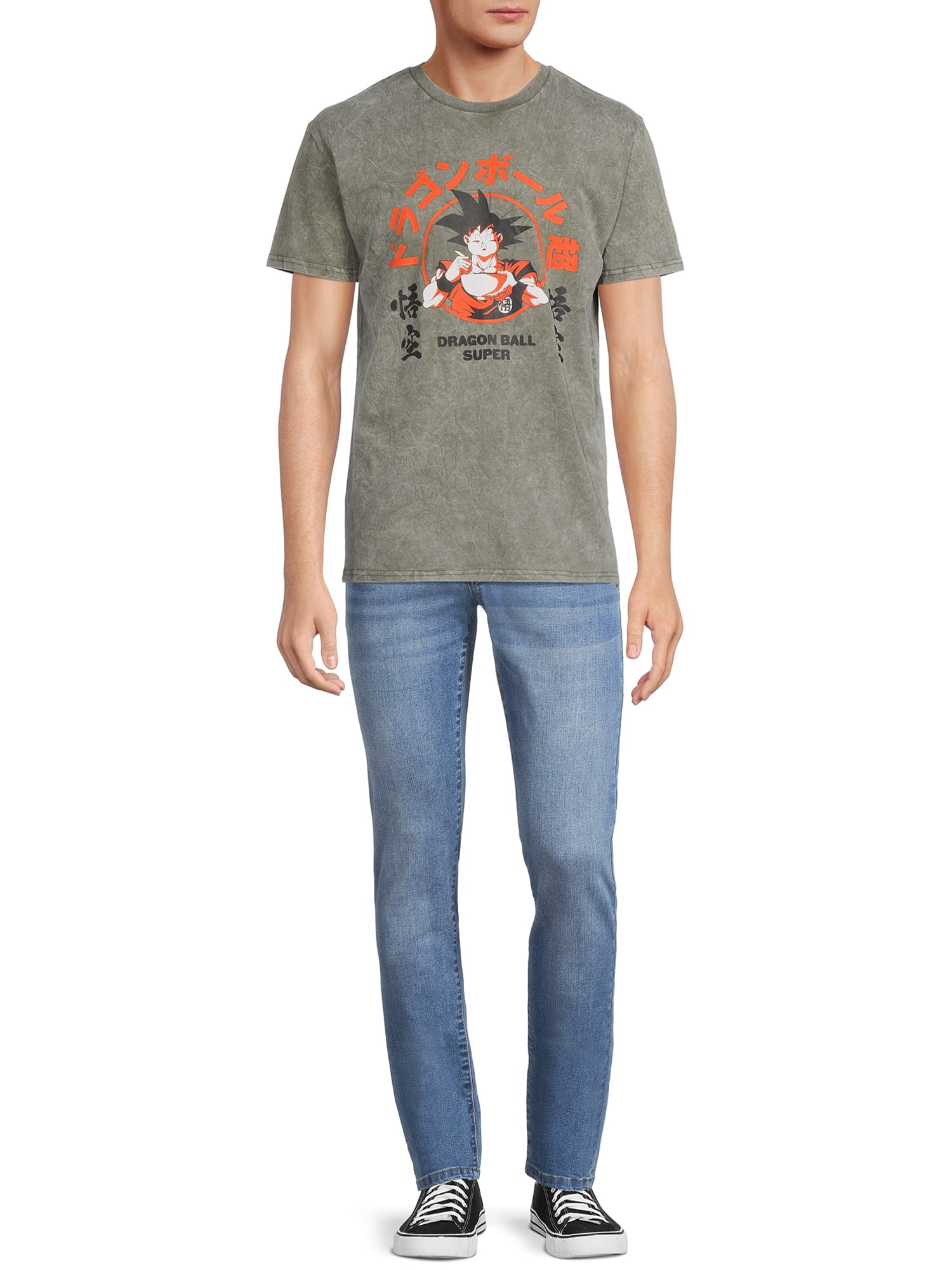 Dragon Ball Z Men’s Mineral Wash T-Shirt with Short Sleeves