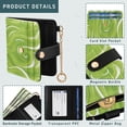 thumbnail image 5 of Small Wallet For Women Bifold Leather Pocket Coin Credit Card Holder With RFID Blocking Green White Simple Shapes, 5 of 6