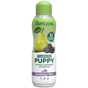 TropiClean Tearless Puppy Shampoo 3x Long-Lasting Blackberry Pear Scent Hypoallergenic Dog Shampoo 20 oz.