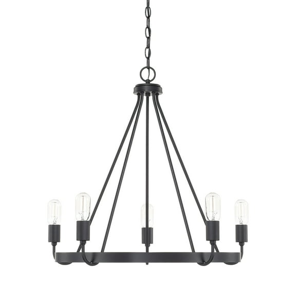 Capital Lighting 420061 Tanner 5 Light 27" Wide Chandelier - Black