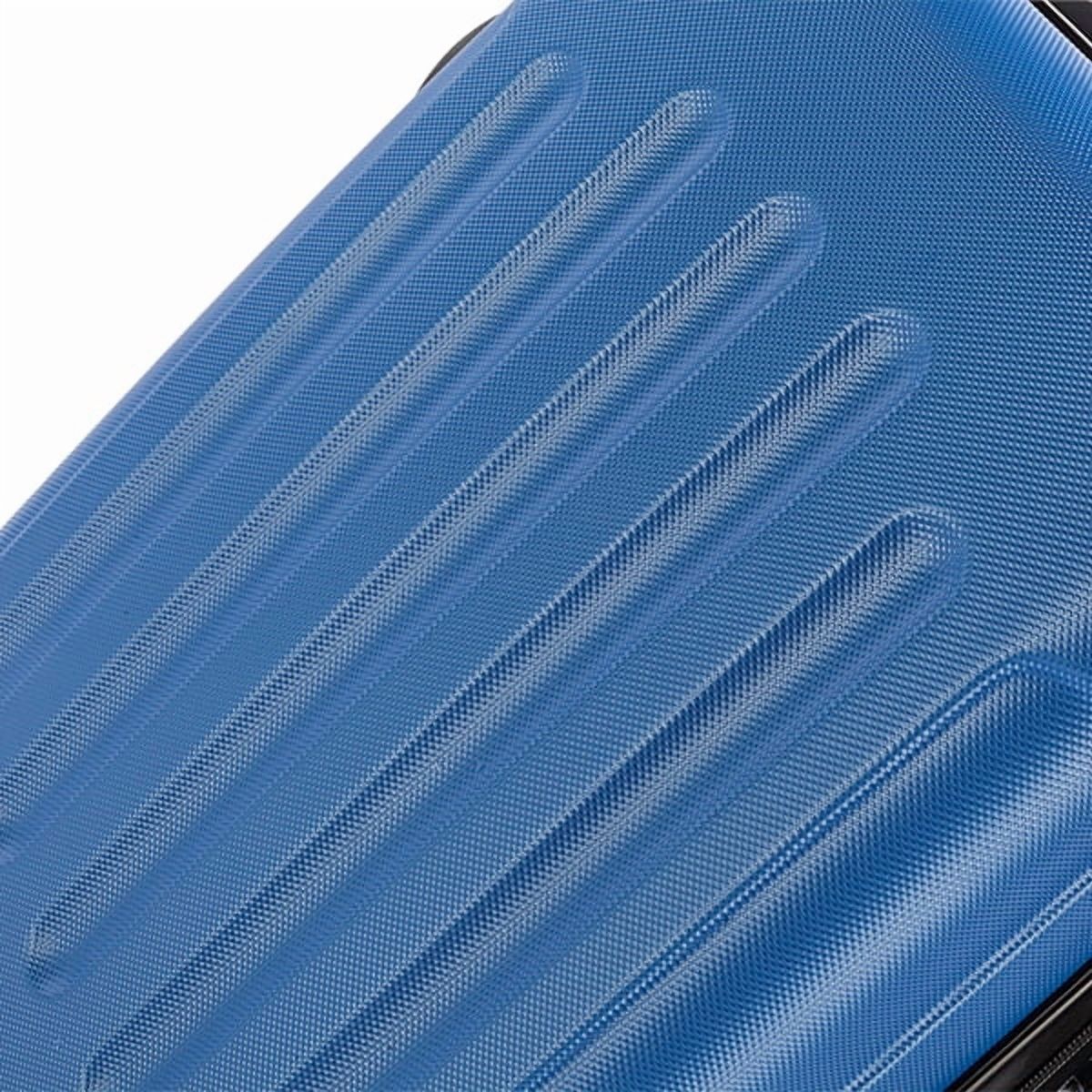 3-Piece Dark Blue ABS Luggage Set - Lightweight Durable Spinner Wheel Suitcases (20"/24"/28") for Travel