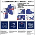 thumbnail image 5 of Mostprints Personalized Name Haiti Baseball Jersey, Customized Haitian Baseball Jerseys for Men Women Haitian Flag Shirt 3D (M), 5 of 5