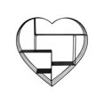 thumbnail image 1 of Benzara - Hanging shelf rack - heart - 4 shelves - metal - black, 1 of 1