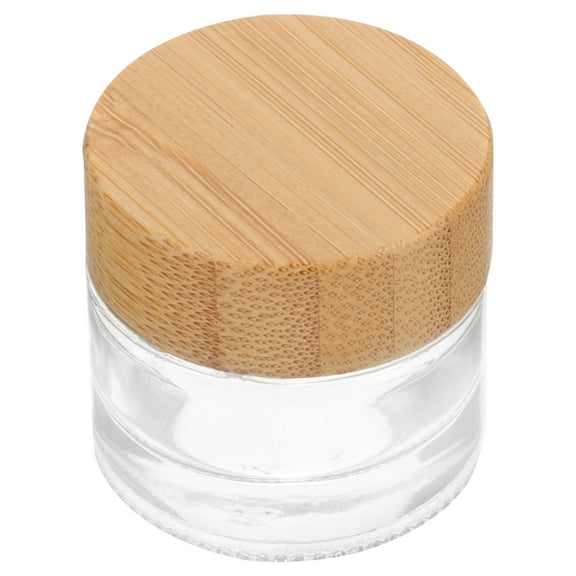 Glass Containers with Wooden Lids for Storage Use Lightweight Portable Travel Jars 10g