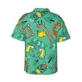thumbnail image 3 of Balery Funny Animals in Jungle Print Men's Hawaiian Shirts Short Sleeve Beach Shirt Relaxed Fit Vacation Button Down Shirts-Large, 3 of 9