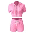 thumbnail image 5 of Njoeus Womens 2 Piece Outfits Casual Zip Up Hoodies Jacket Crop Top Shorts Set Sports Jogging Suits Tracksuit Jumpsuits, 5 of 5