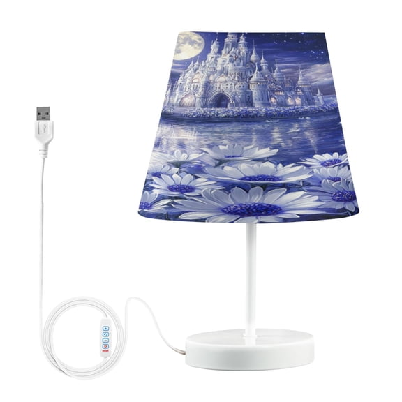 BZSMCE Table Lamp Creative Purple Fantasy Palacel Simple Pattern Night Light