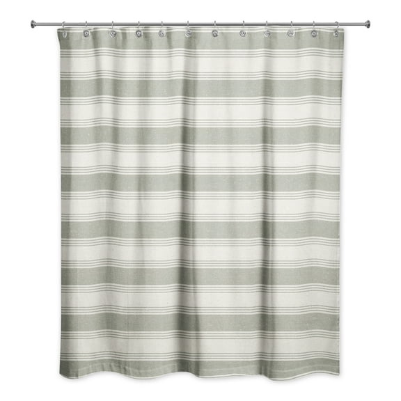 Creative Products Green Stripe 71x74 Shower Curtain