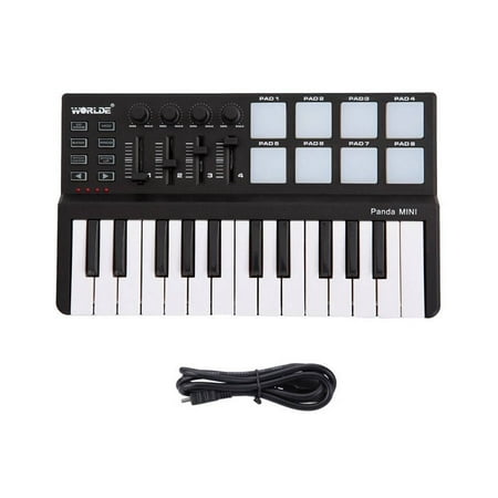 Worlde Panda 25-Key USB Keyboard and Drum Pad MIDI (Best Midi Drum Pad)