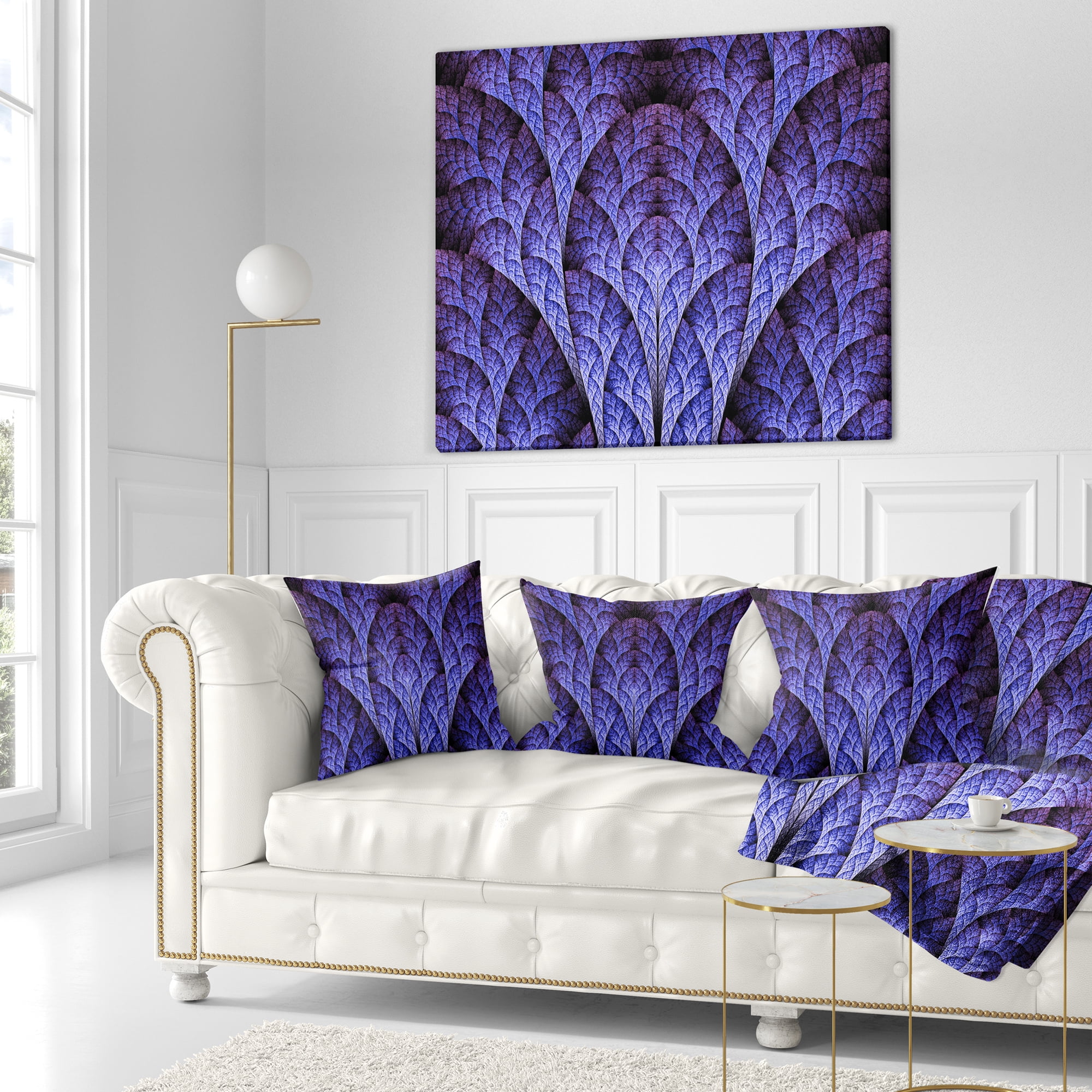 Designart Exotic Purple Biological Organism - Abstract Throw Pillow - 18x18