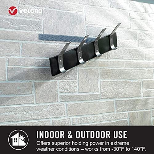 VELCRO Brand Extreme Outdoor Mounting Tape | 20Ft x 1 In, Holds 15 lbs |  Strong Heavy Duty Stick on Adhesive | Mount on Brick, Concrete for Hanging