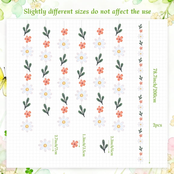 Spring Floral Hanging Decorations - Daisy & Wildflower Garland for Romantic Party, Garden & Home Decor