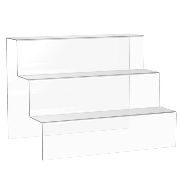 KAKOWELY 1Pc Acrylic Ladder Type Display Stand Multi-layer Models Adornments Showing Shelf Doll Perfume Organizer Storage Holder,11.81"X7.09"X6.1"