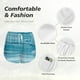 thumbnail image 4 of Balery Teal Turquoise Fluid Stripes Pantalones cortos deportivos para mujer con forro y dos bolsillos, elásticos, para entrenamiento, gimnasio, yoga-X-Large, 4 of 7