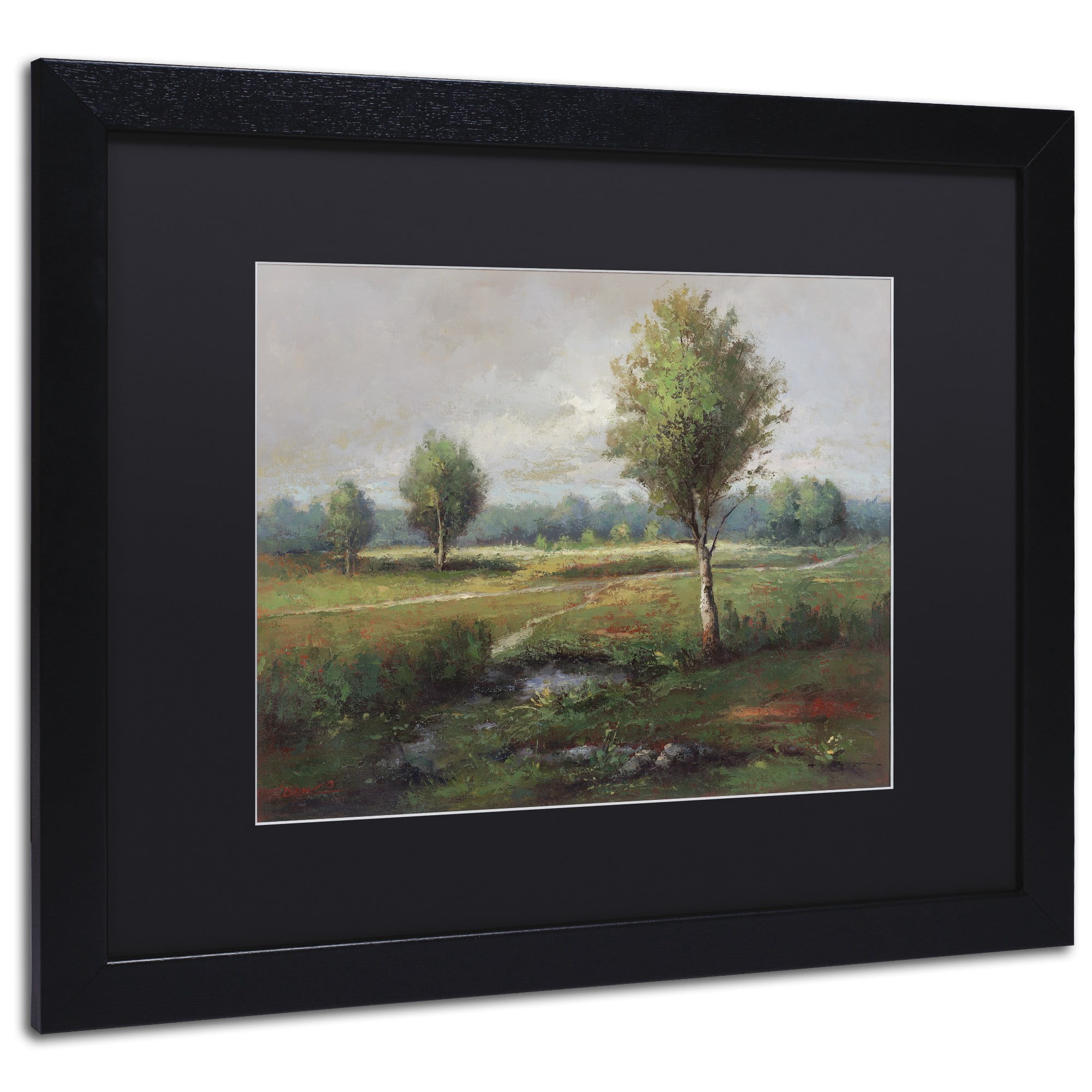 Trademark Fine Art "Lonely Tree" Canvas Art by Daniel Moises, Black Matte, Black Frame