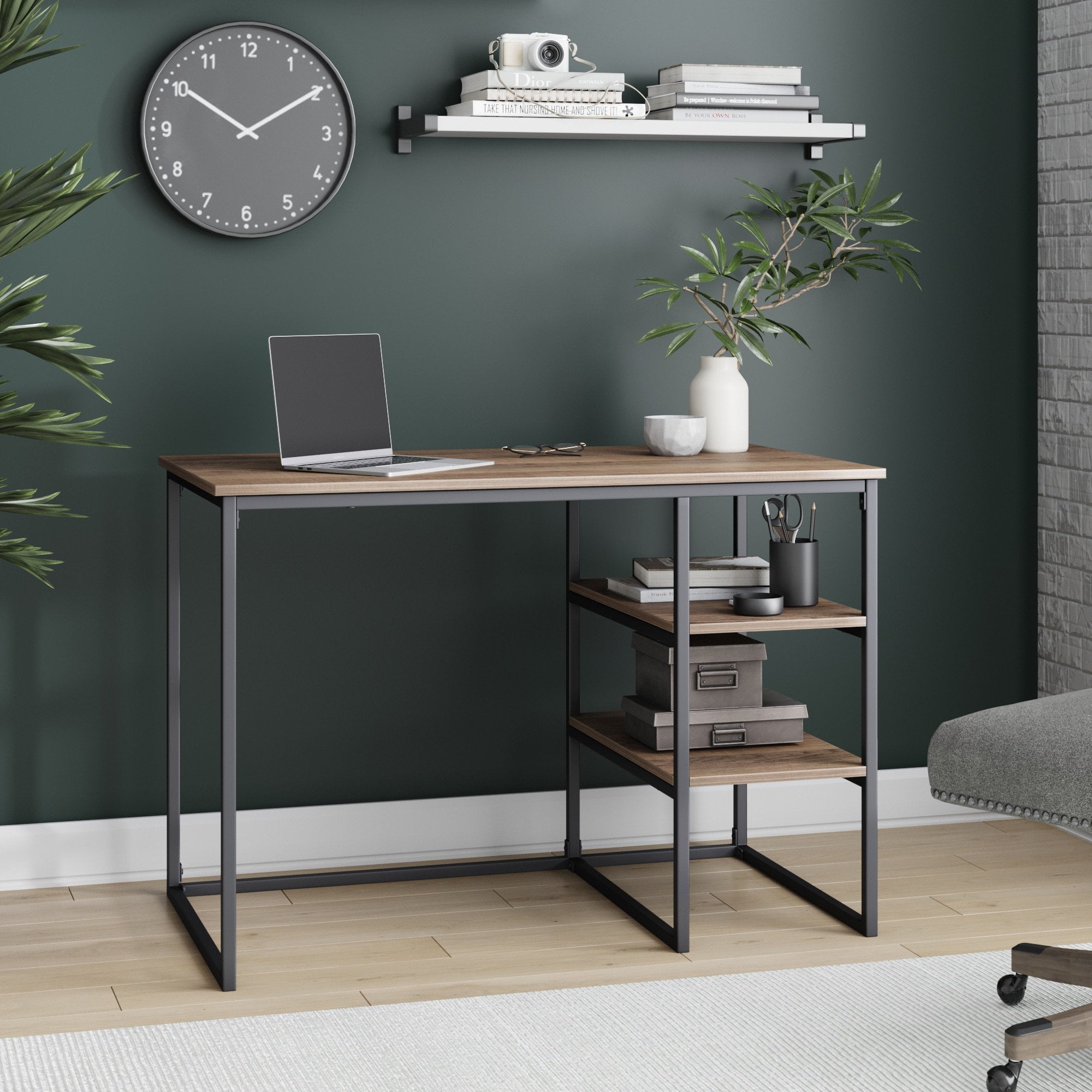 Nathan James Carson Industrial Desk for Small Home Office, Computer and