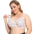 thumbnail image 3 of Monfince Women's Floral Underwire Bra Push Up Plus size Bra, White, 85E, 3 of 10