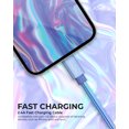 thumbnail image 3 of Liquipel Powertek iPhone Charger Cable [MFI Certified], Fast Charging 6ft Lightning to USB Cord Adapter, Compatible for iPad, Metallic Shine Light Blue, 3 of 4